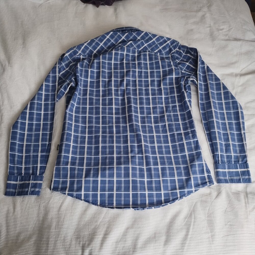 Mexx Men's Cotton Plaid Semi-Slim Fit Button-down Shirt Blue - Picture 2 of 13